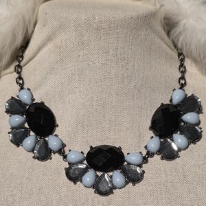 Elegant Black and Blue Statement Necklace